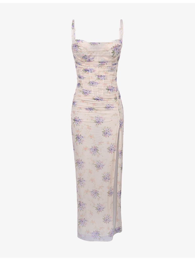 Lini Floral-Print Stretch-Mesh Maxi Dress 1