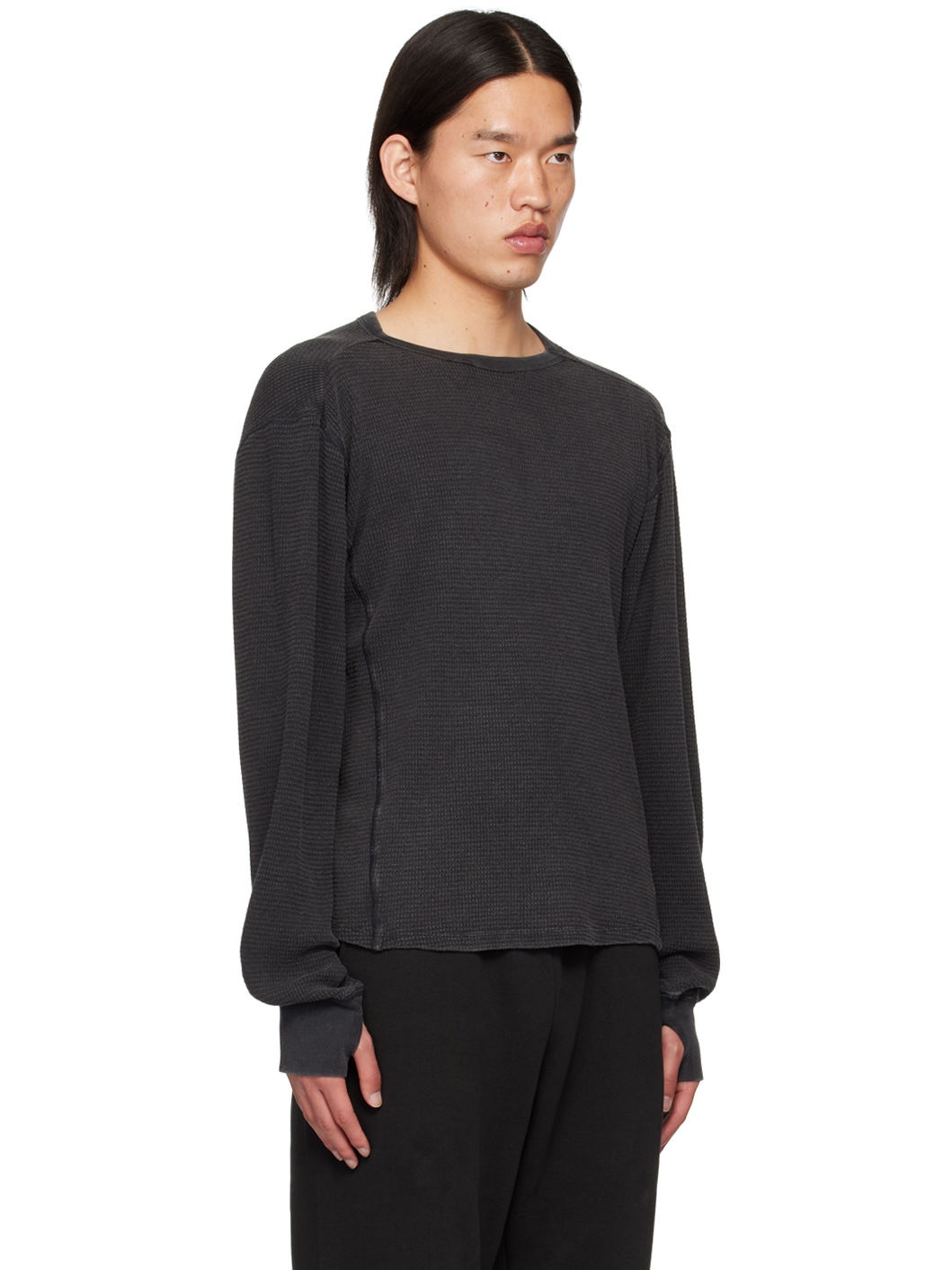 Black Thermal Long Sleeve T-Shirt - 2