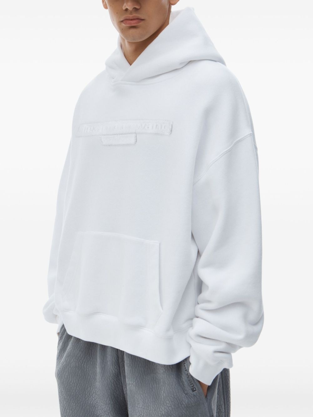 distressed-logo hoodie - 6
