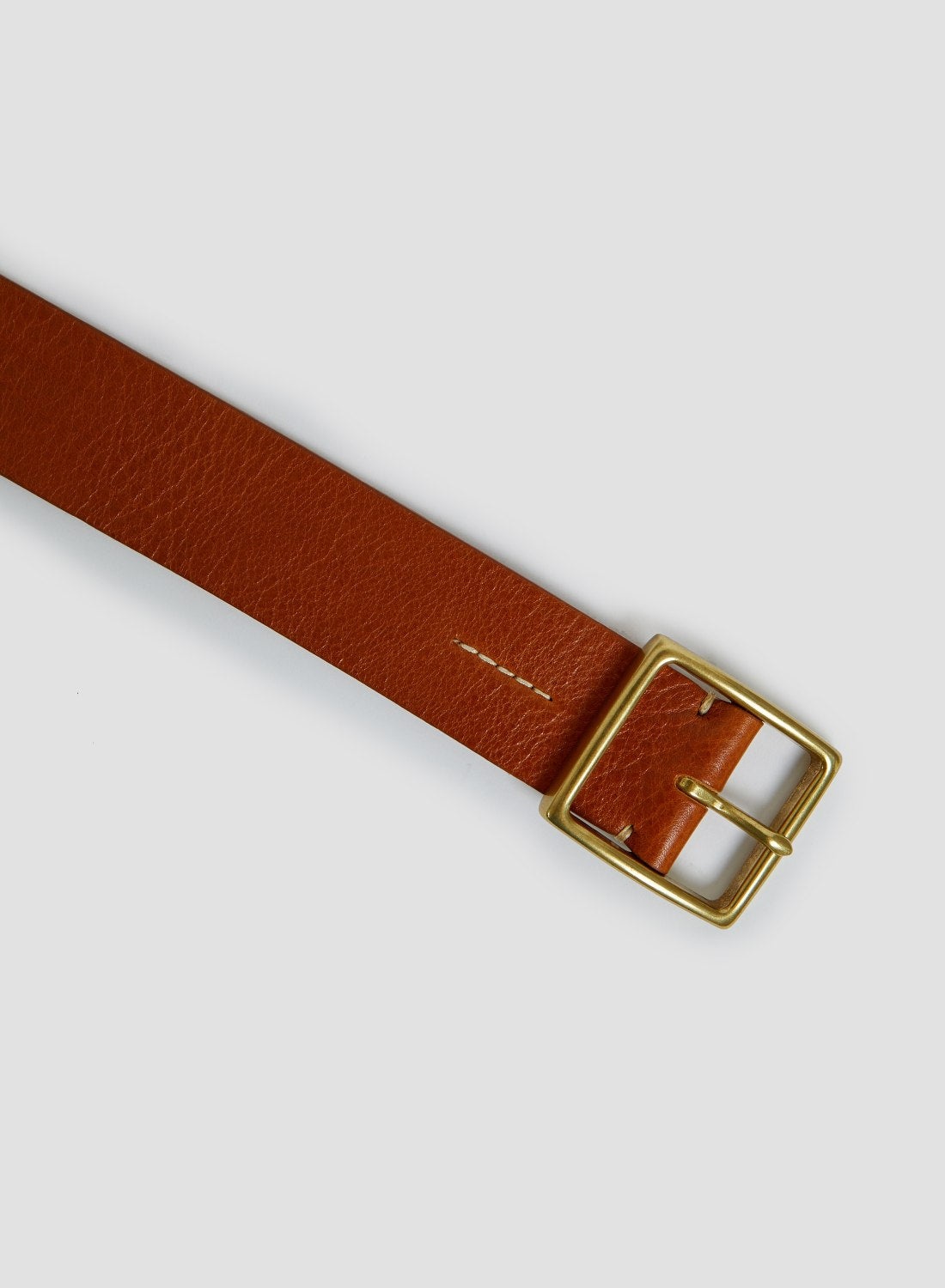 Window Buckle Belt In Tan Leather - 2