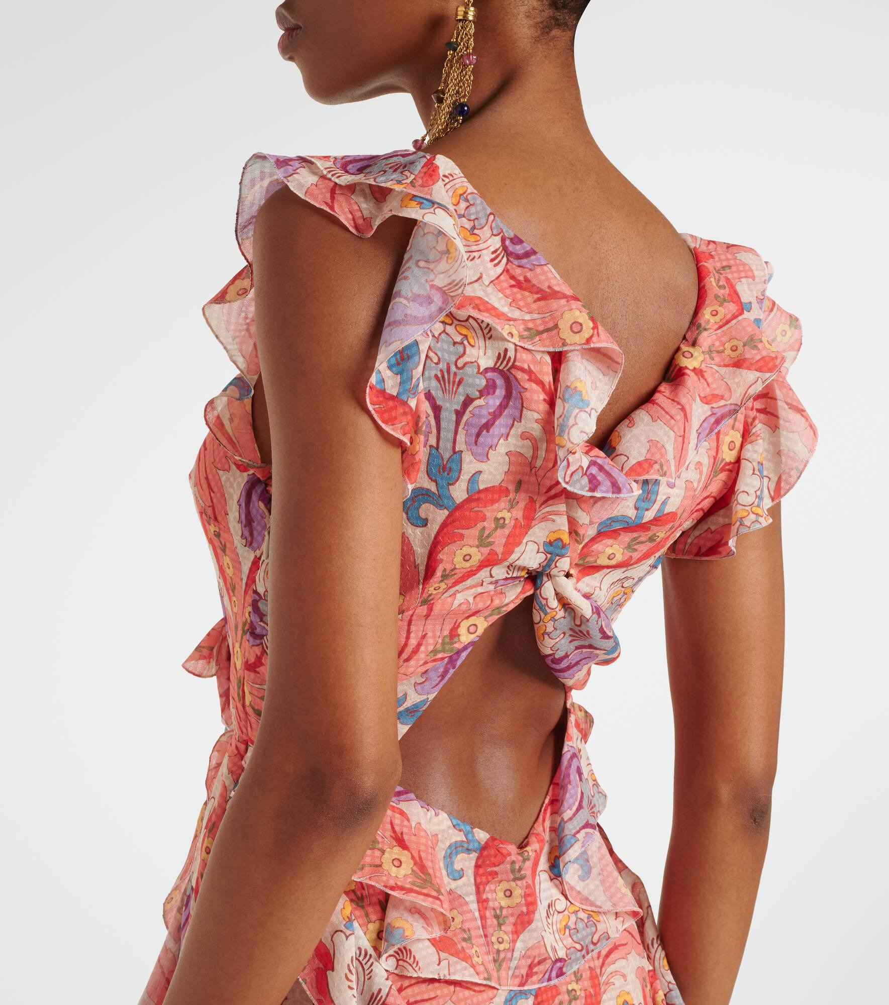 Paisley ruffled maxi dress - 6