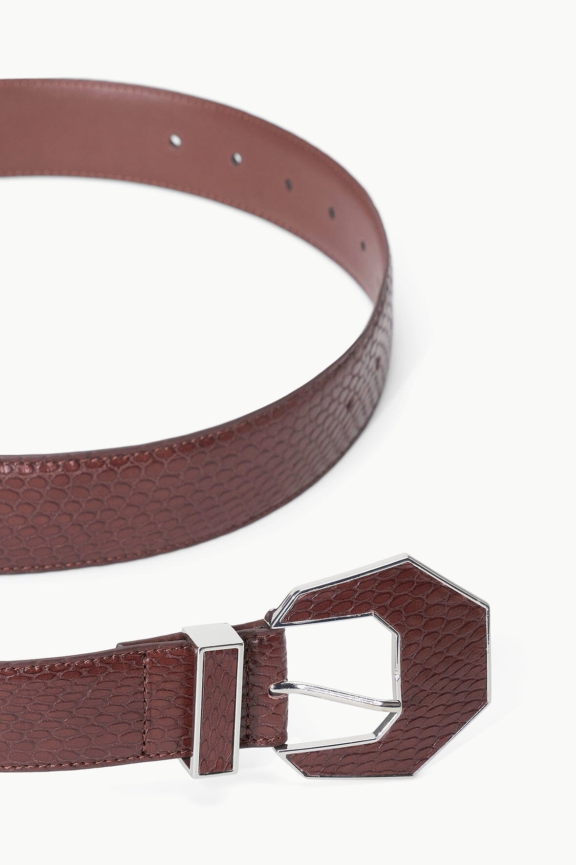 STAUD INLAY BUCKLE BELT - 38MM MAHOGANY - 2