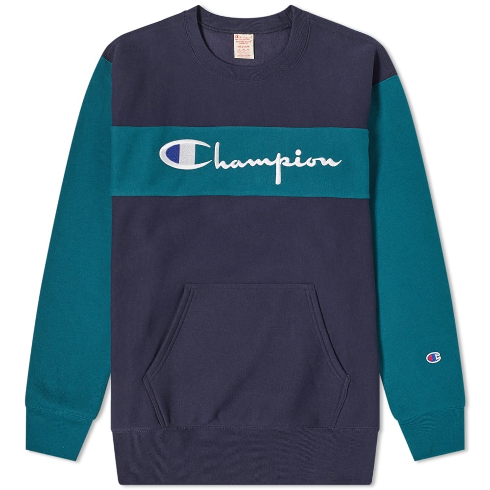 Champion Reverse Weave Colour Block Crew Sweat - 1