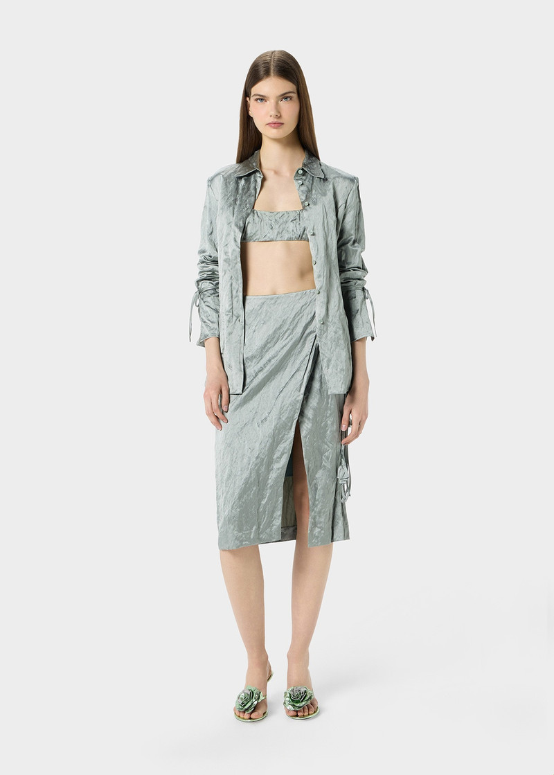 Blumarine WRAP SKIRT IN CRINKLED SATIN outlook
