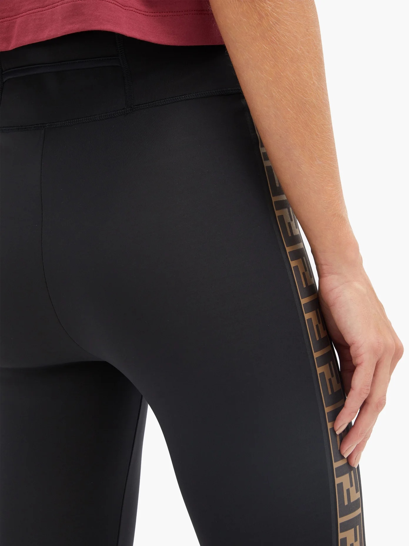 Rama logo-tape stretch-jersey leggings - 4