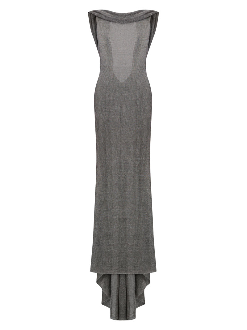 Women's Jeanne Metallic Knit Cowl Neck Gown - Le Chevalier 1