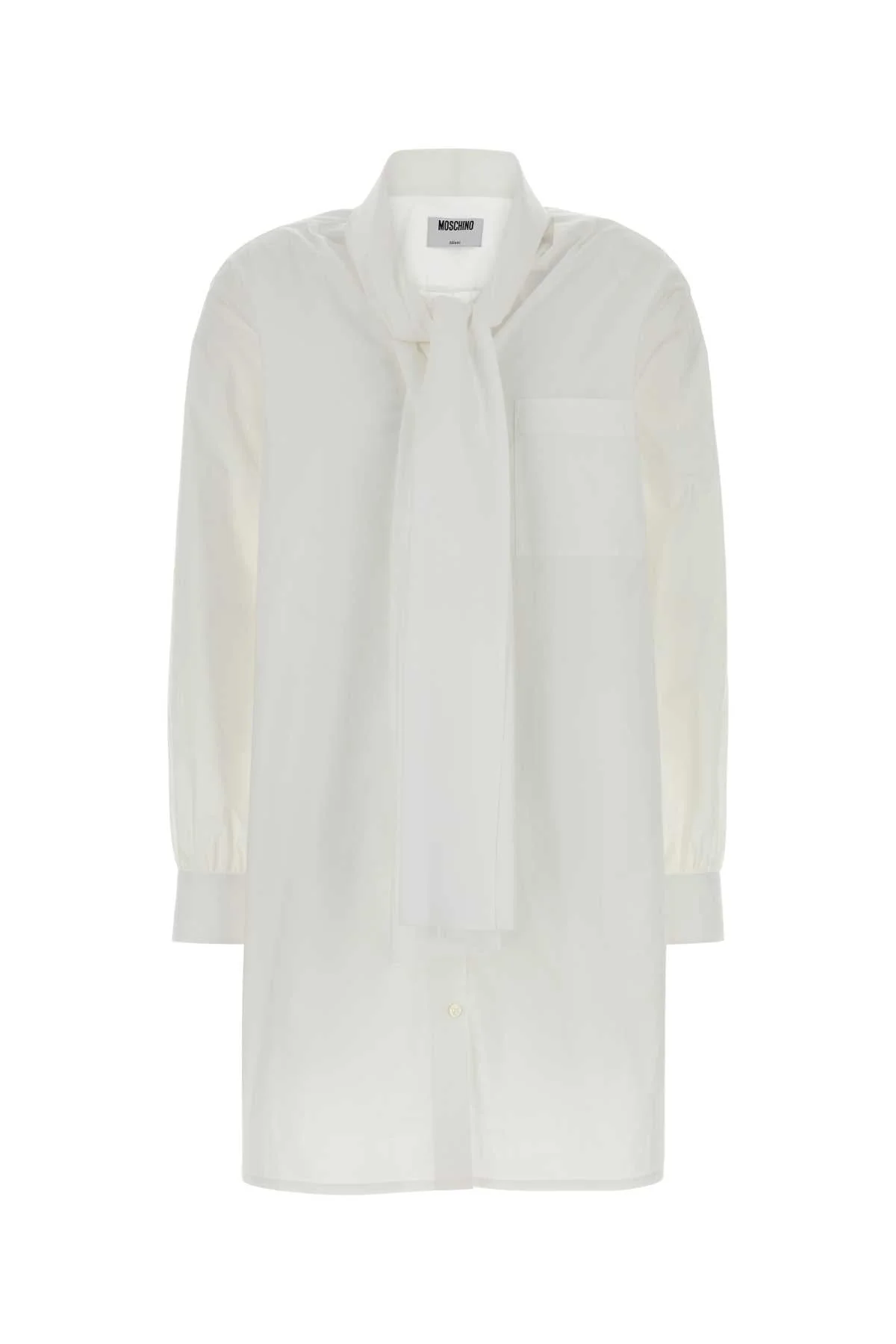 Moschino Women White Stretch Poplin Shirt Dress - 1