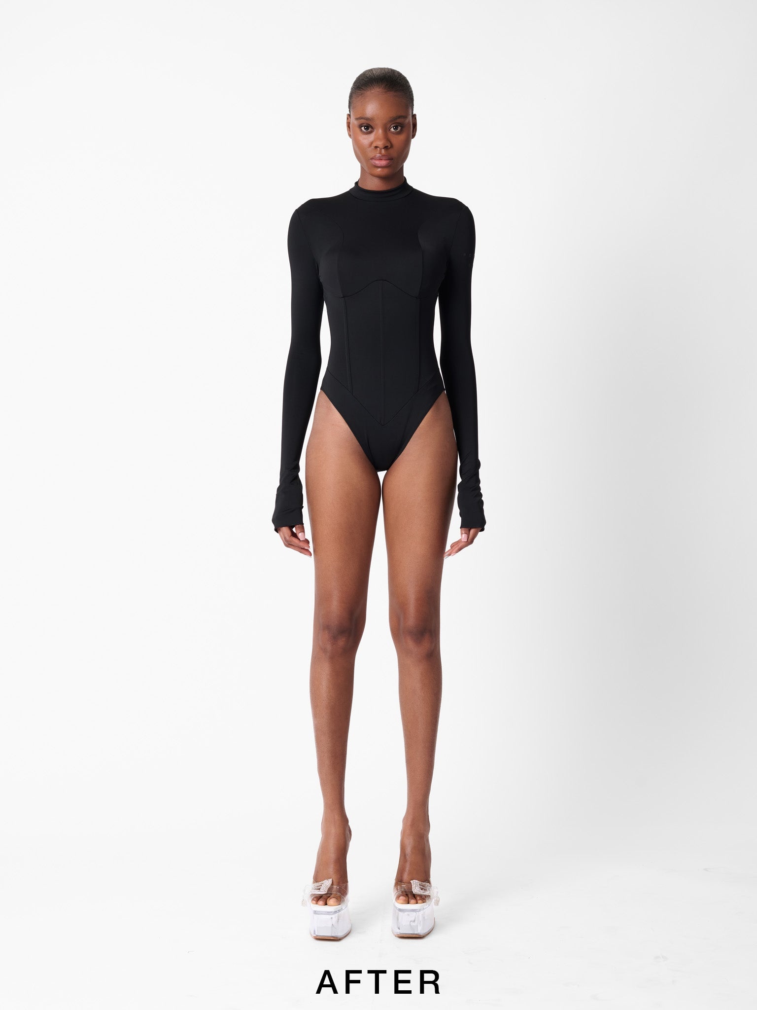 CAT CALL PADDED BODYSUIT BLACK - 9