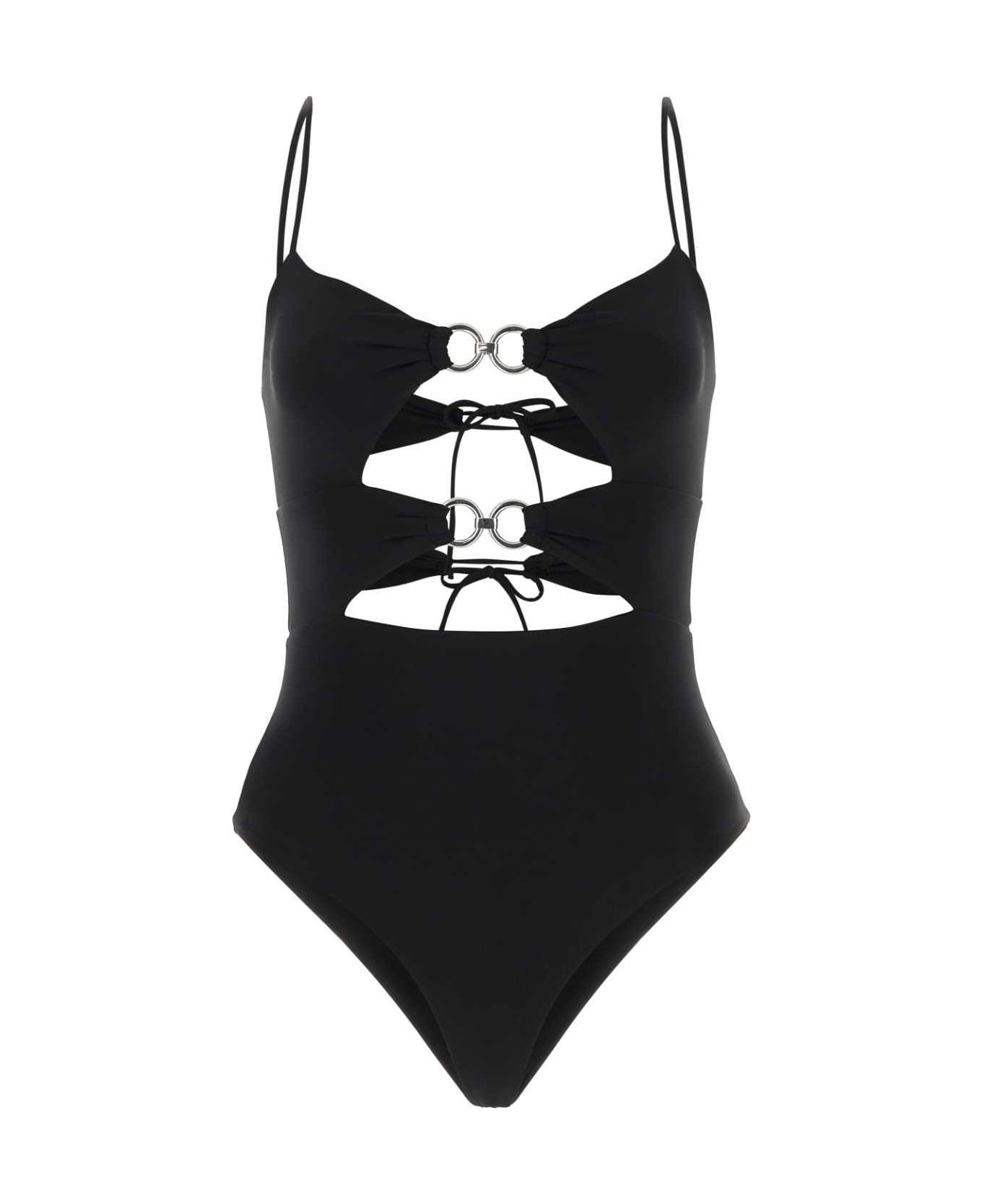 Black Stretch Polyester Swimsuit - 1