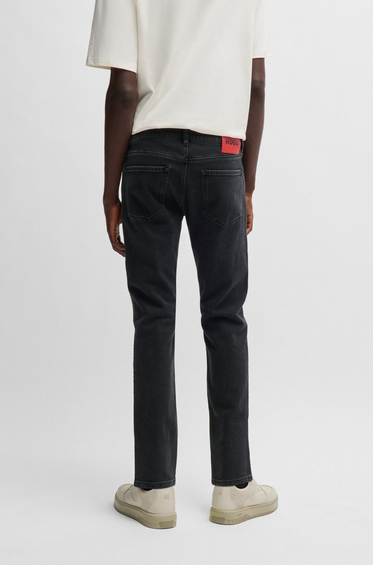EXTRA-SLIM-FIT JEANS IN BLACK SOFT-TOUCH DENIM - 4