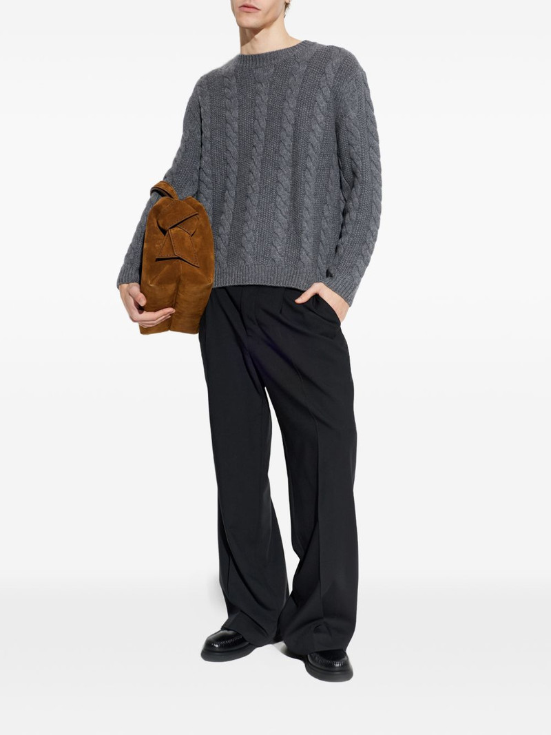 LISA YANG cable-knit crew-neck sweater outlook