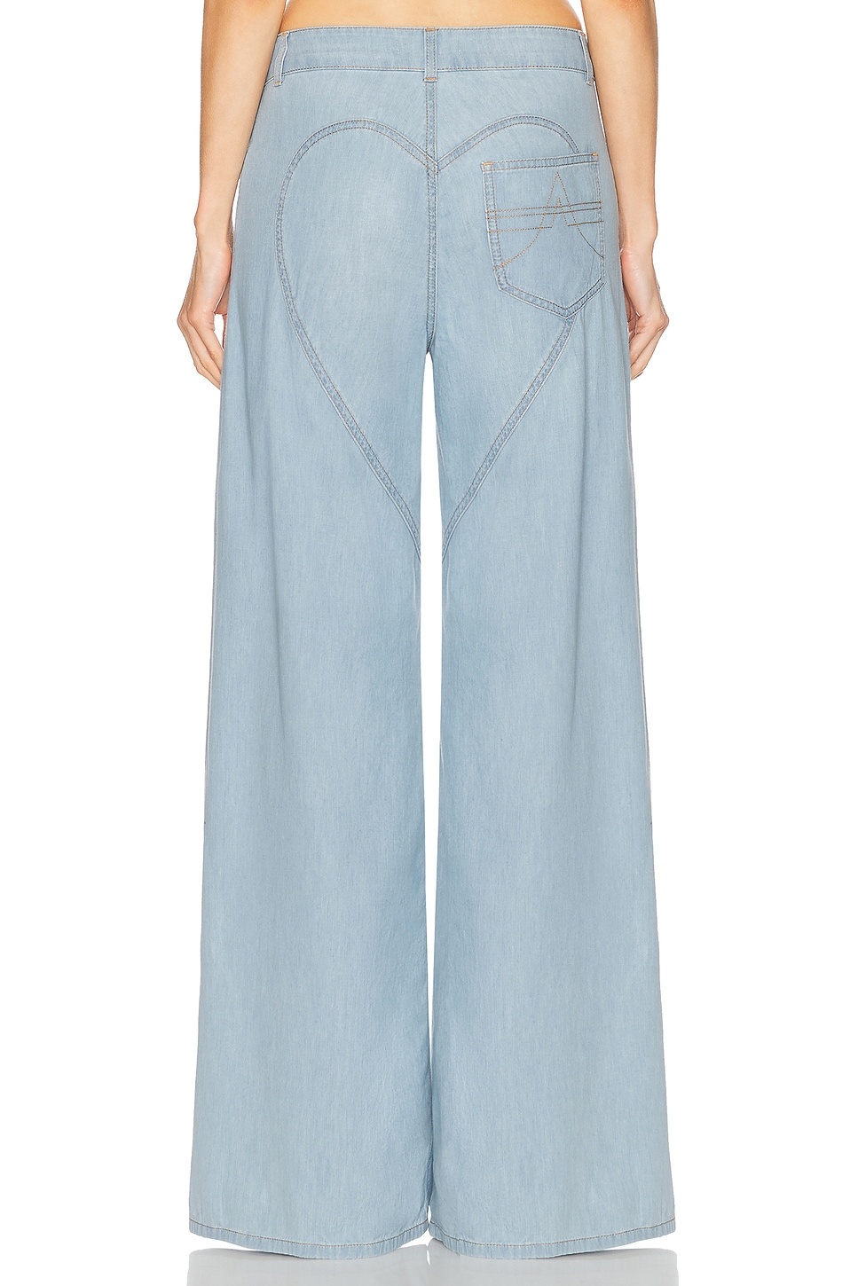 Crystal Rosette Wide Leg Jean - 5