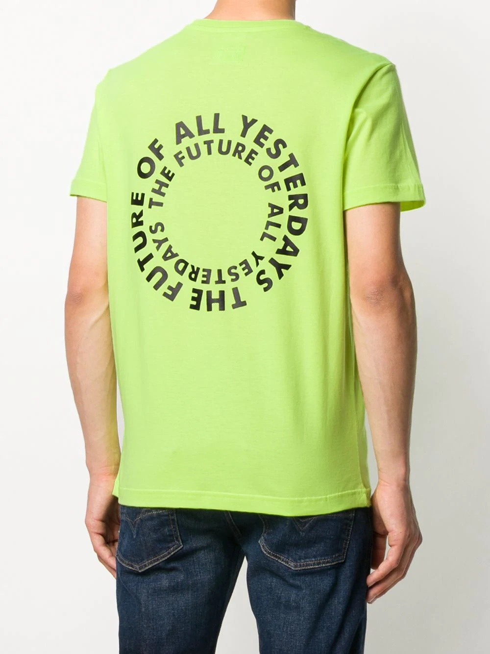 circular slogan print T-shirt - 4