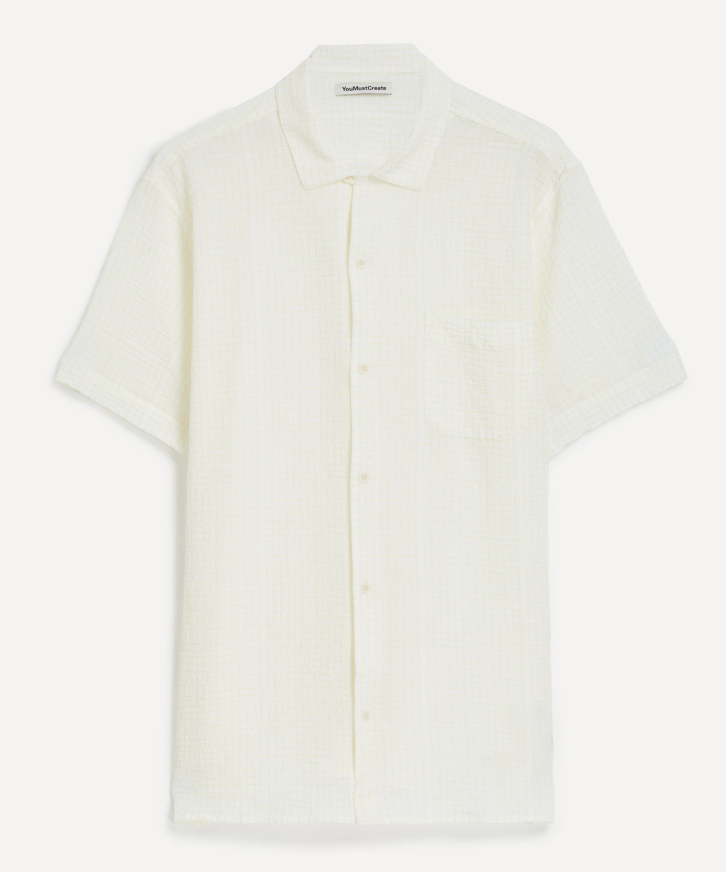 White Malick Seersucker Short-Sleeve Shirt - 1