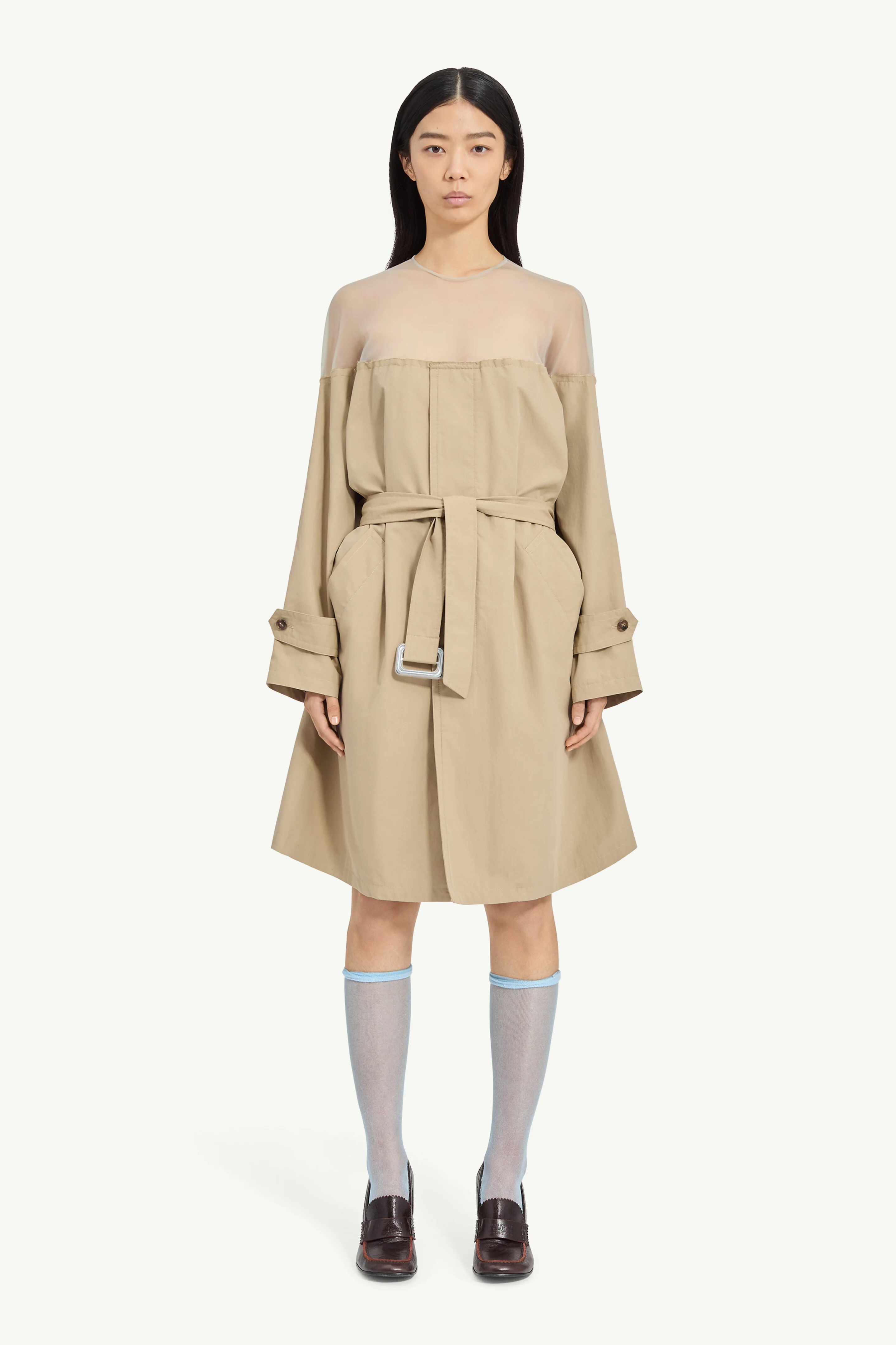 High-Cut Cotton Trench Dress - 1