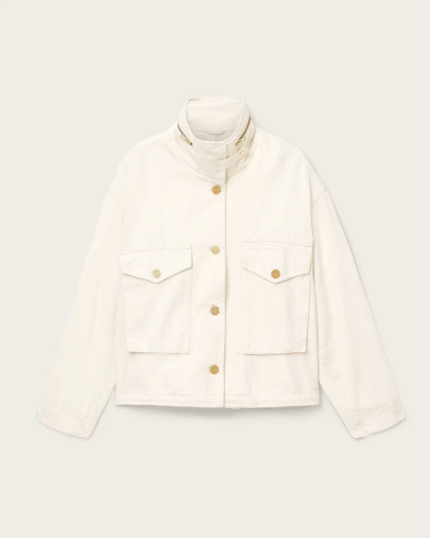 CLAY DENIM CROPPED JACKET - 1