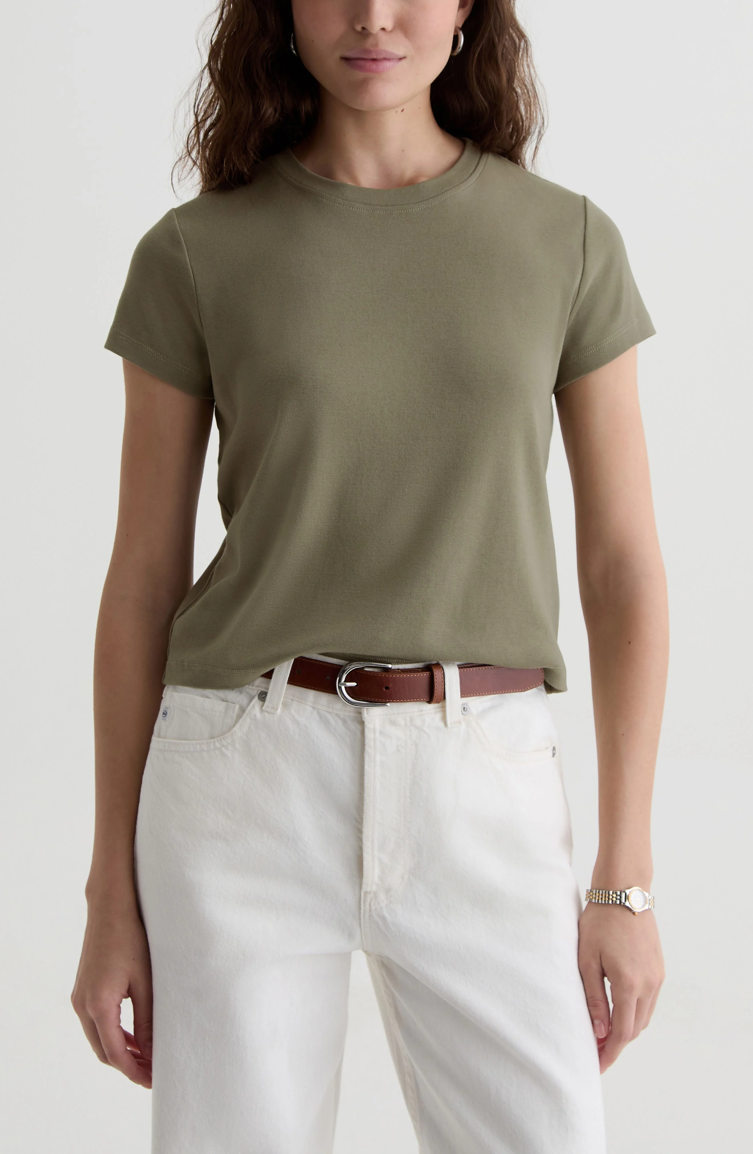 AG Sadie Crop T-Shirt in Spruce Green at Nordstrom - 1
