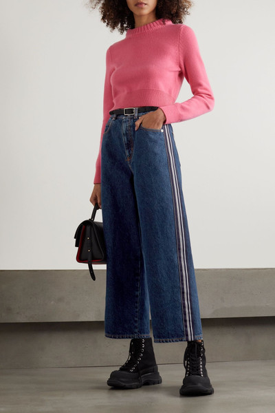 Alexander McQueen Striped high-rise wide-leg jeans outlook