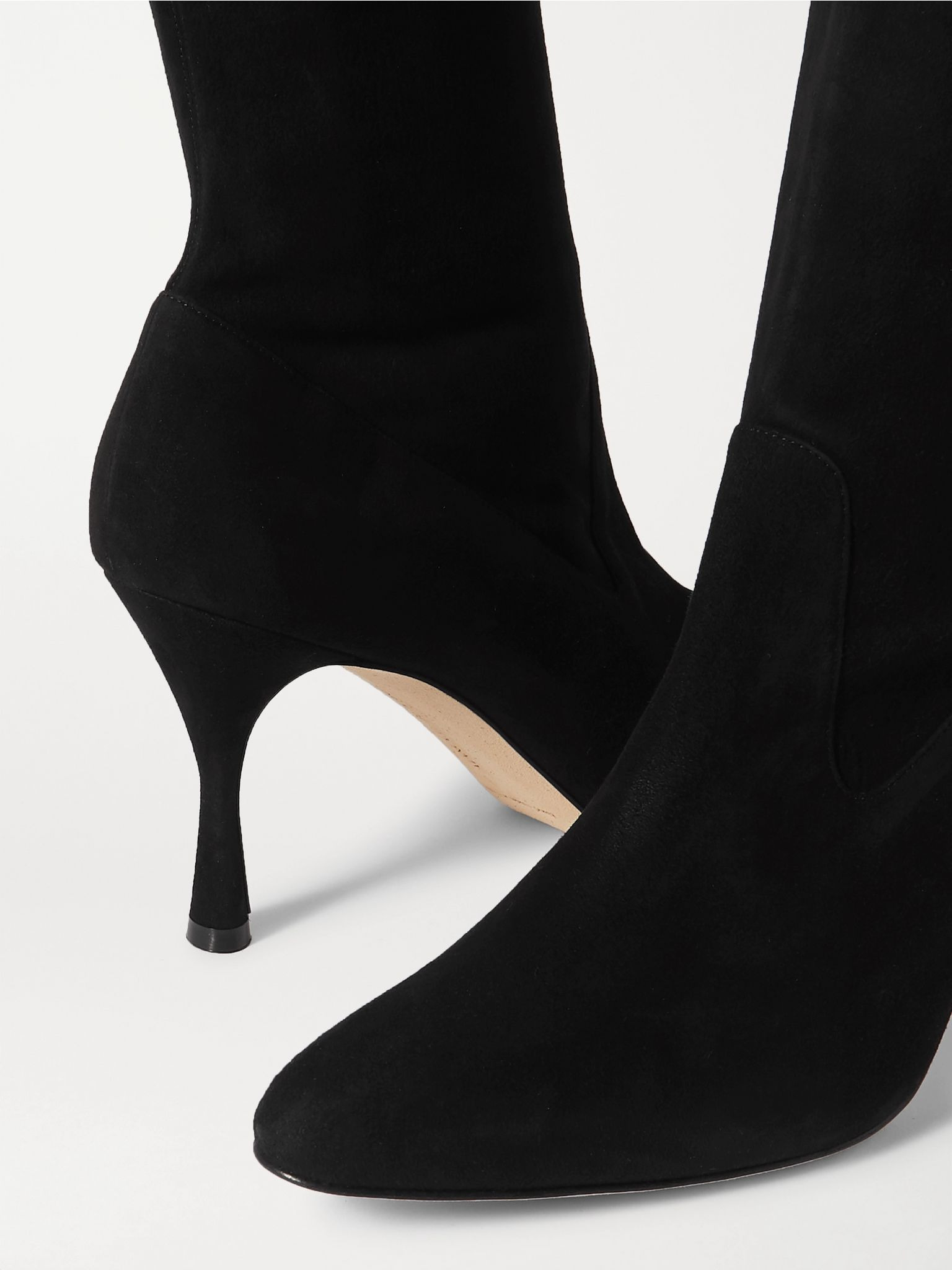 Pamfilo 90 stretch-suede knee boots Black - 4
