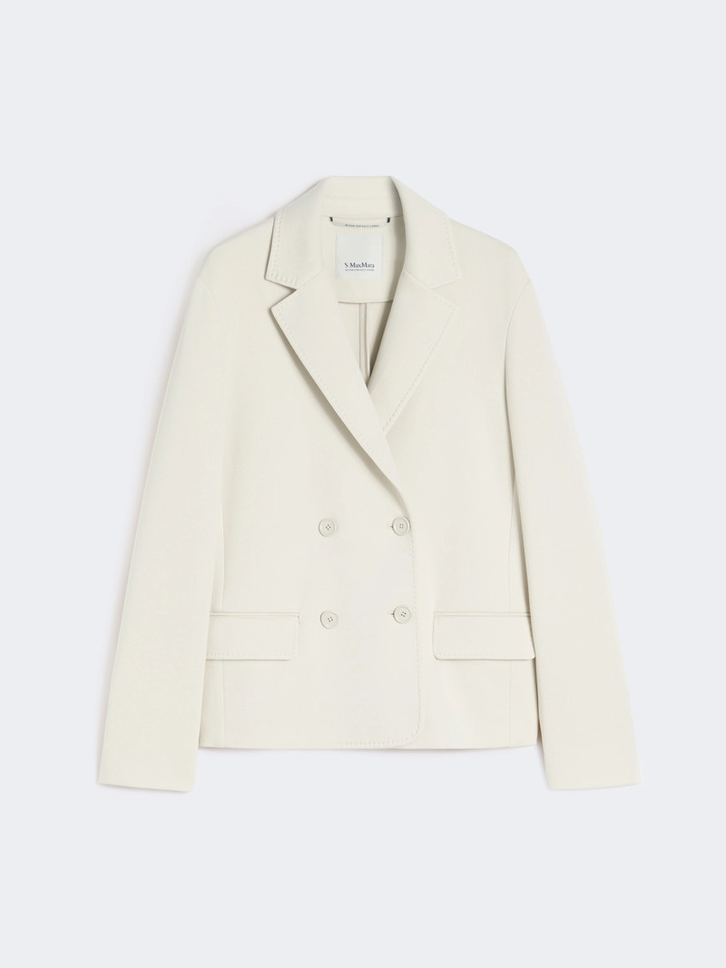 BADIA Double-breasted scuba jersey jacket - BEIGE 1