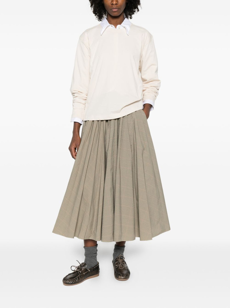 6397 plaid pleated midi skirt outlook