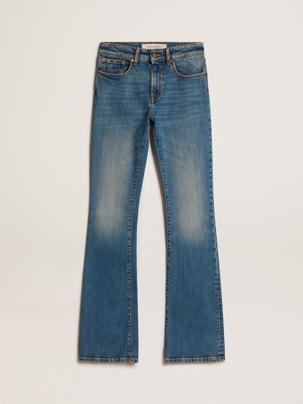 Blue jeans in elasticated fabric - 1