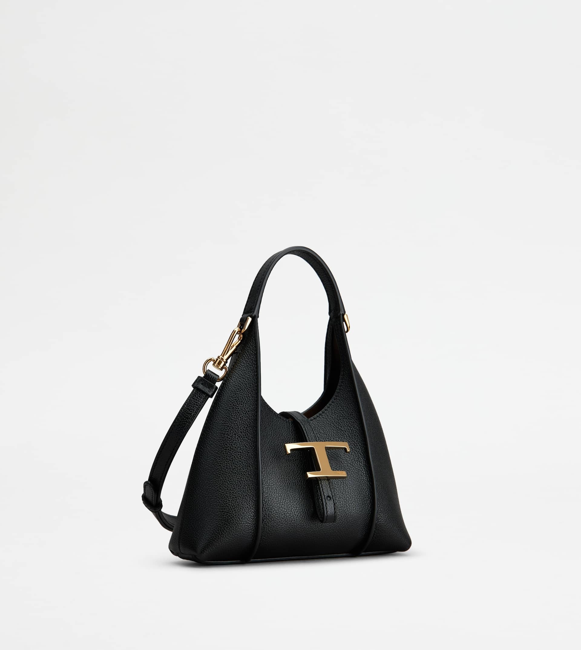 T TIMELESS HOBO BAG IN LEATHER MICRO - BLACK 2