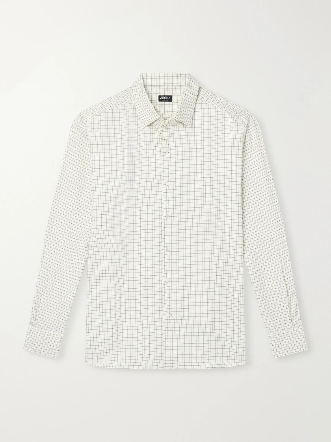 Checked Silk-Twill Shirt - 1