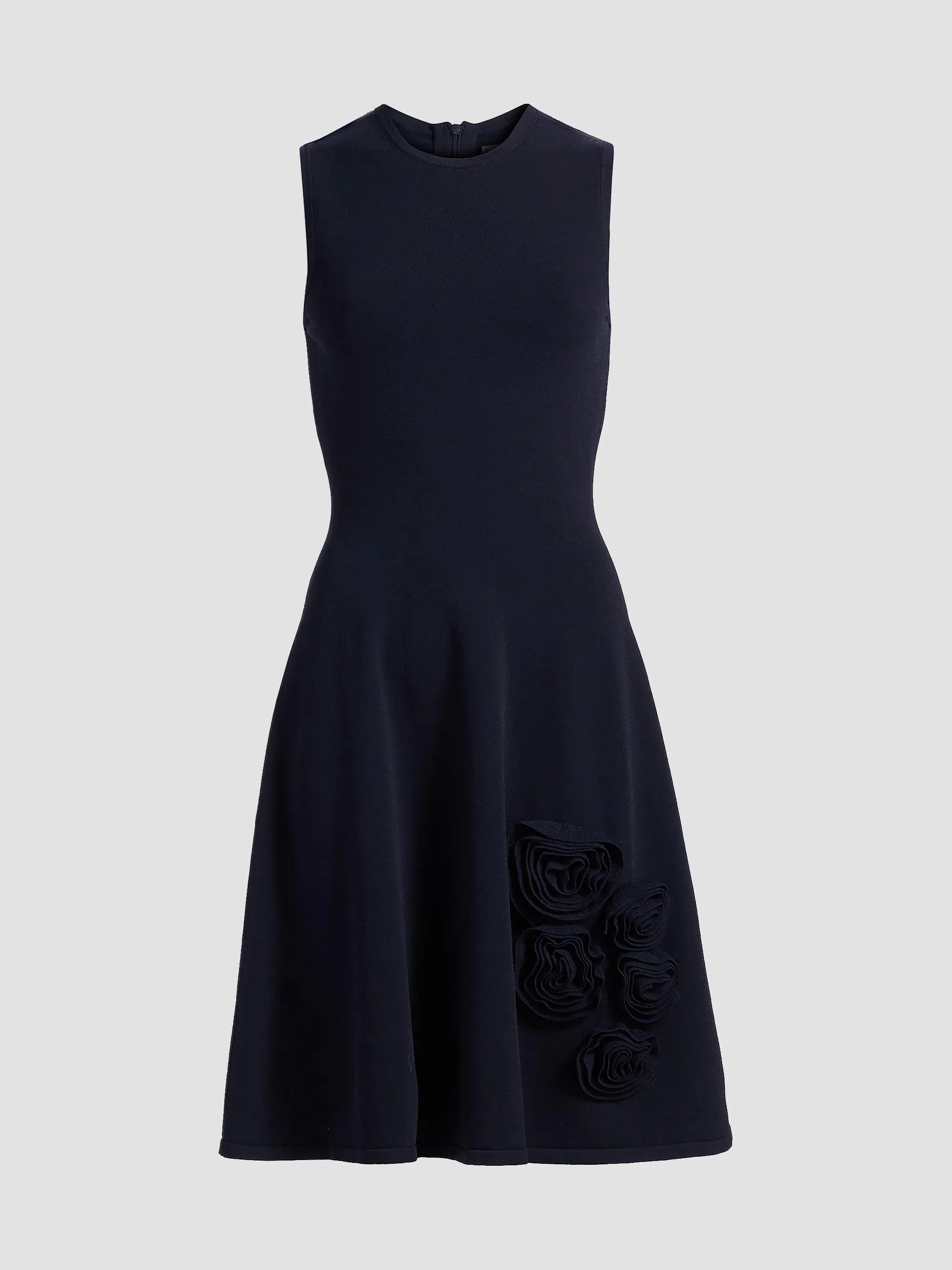 Women's Rose-Appliquéd Fit & Flare Minidress - Navy - 1