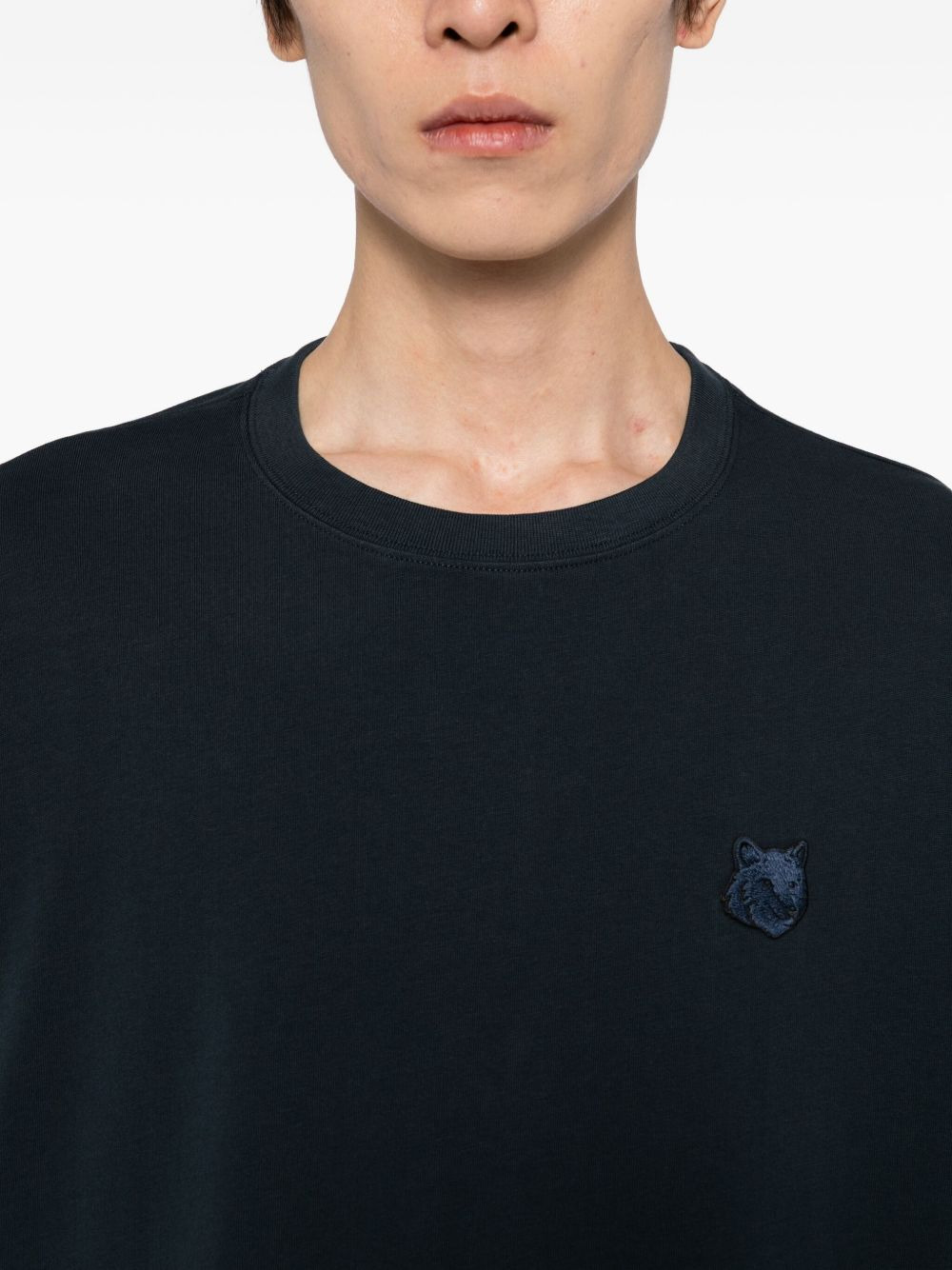 bold fox head patch T-shirt - 4