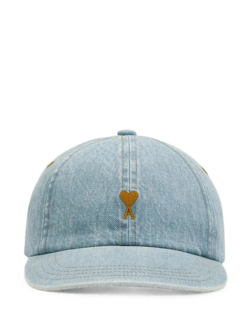blue denim cotton cap with Ami de Coeur Light washed denim - 1
