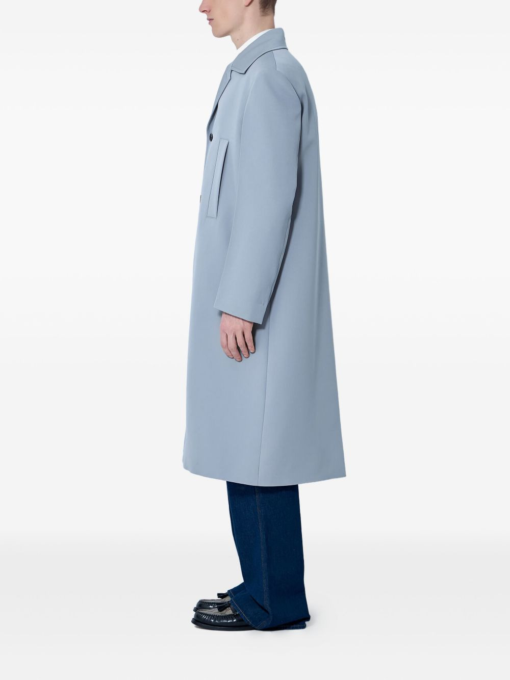 notched-lapel wool coat - 3