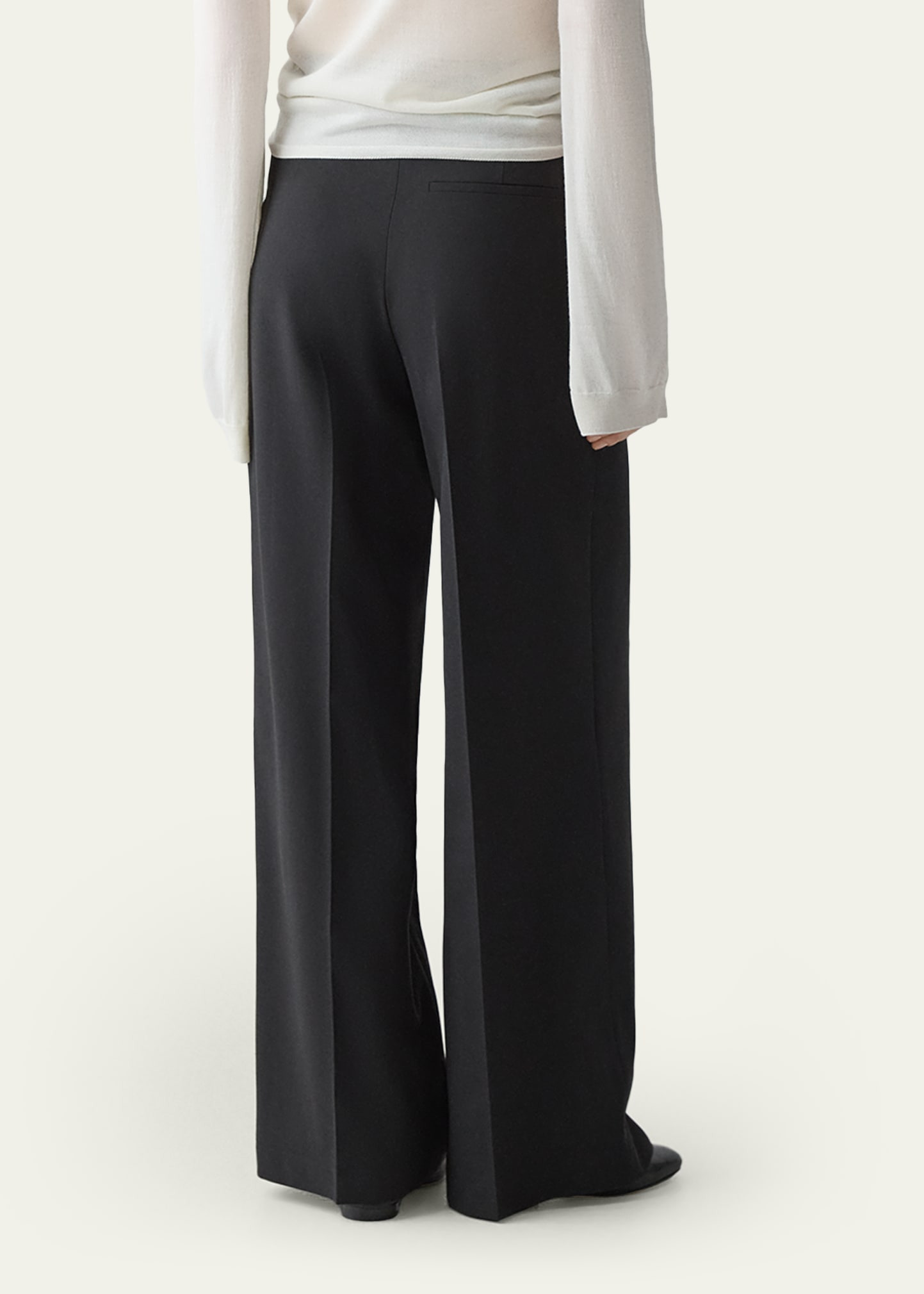 Pleated Wide-Leg Trousers - 3