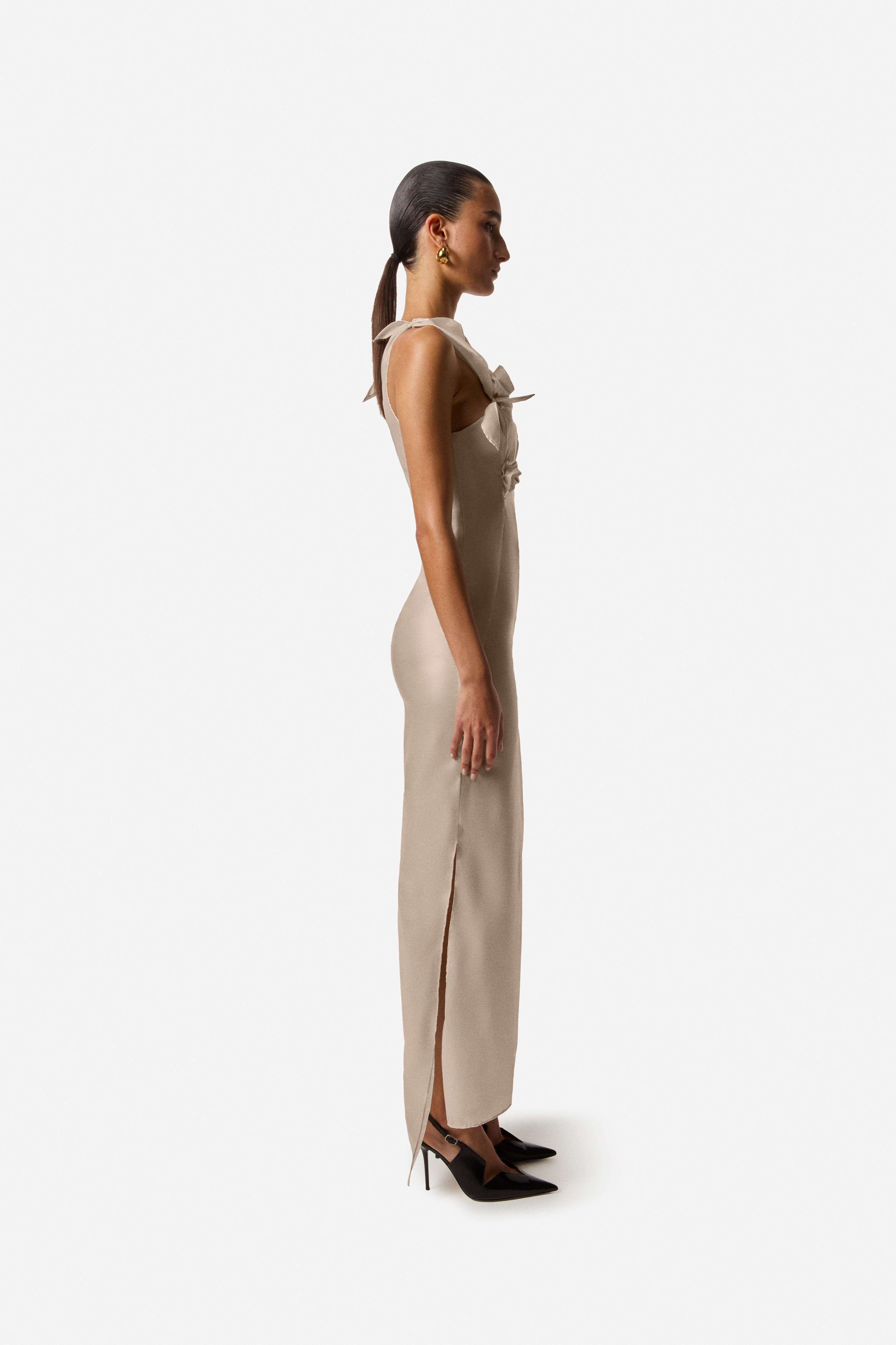 Asymmetric Flower Gown - 3