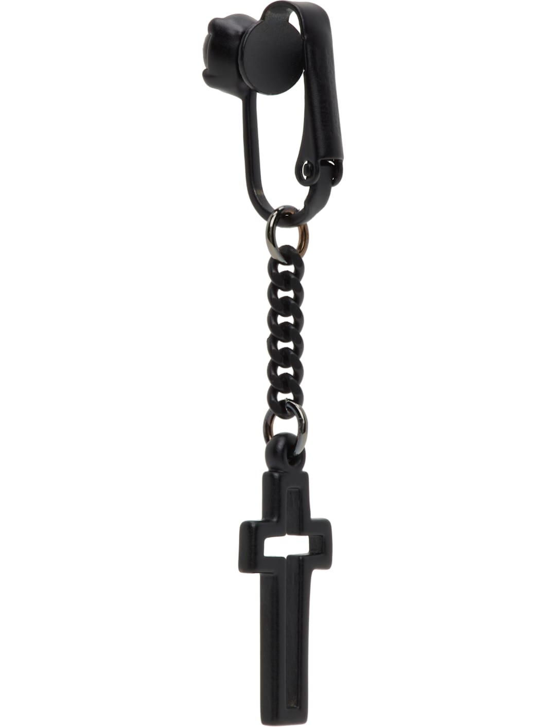 Black Clip-On Single Earring - 2