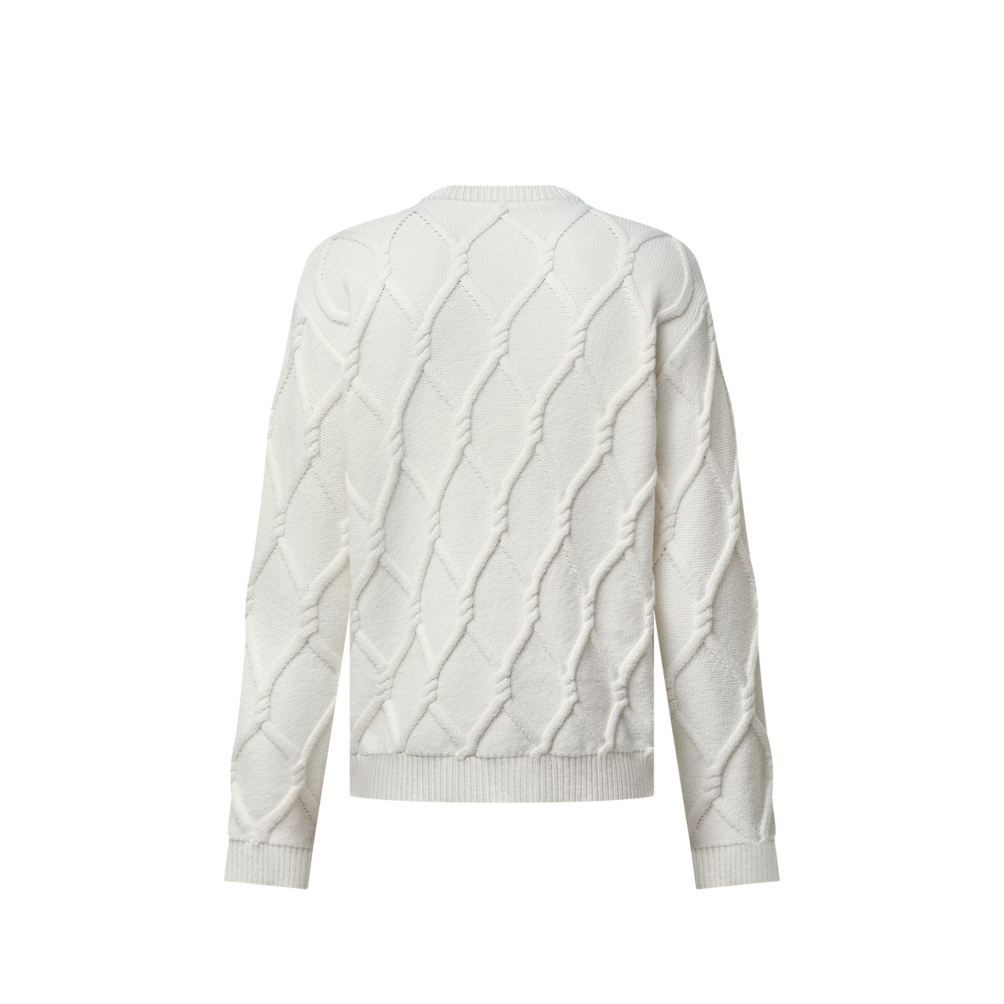 Embellished Cable Knit Wool Blend Pullover - 3