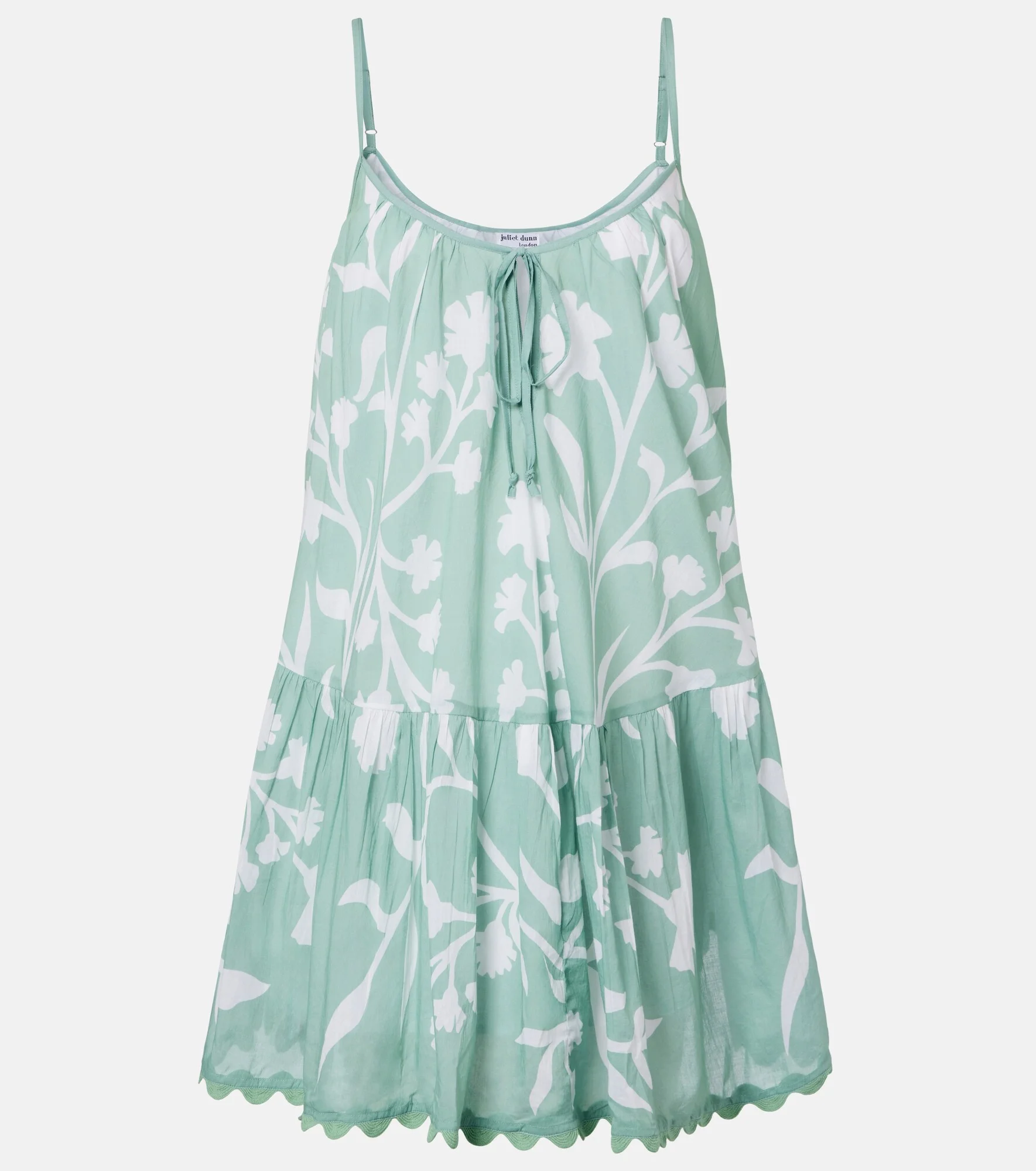Floral scalloped cotton minidress - 1