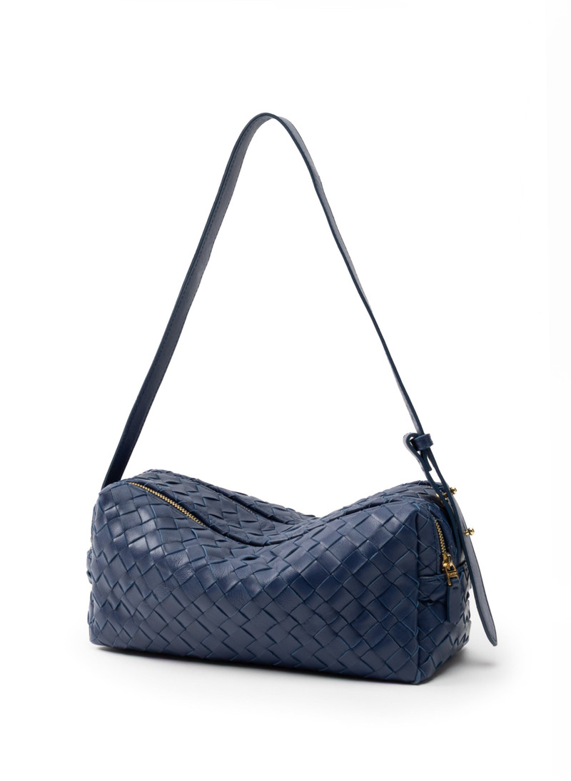 Elleme Trousse Woven Leather Navy outlook