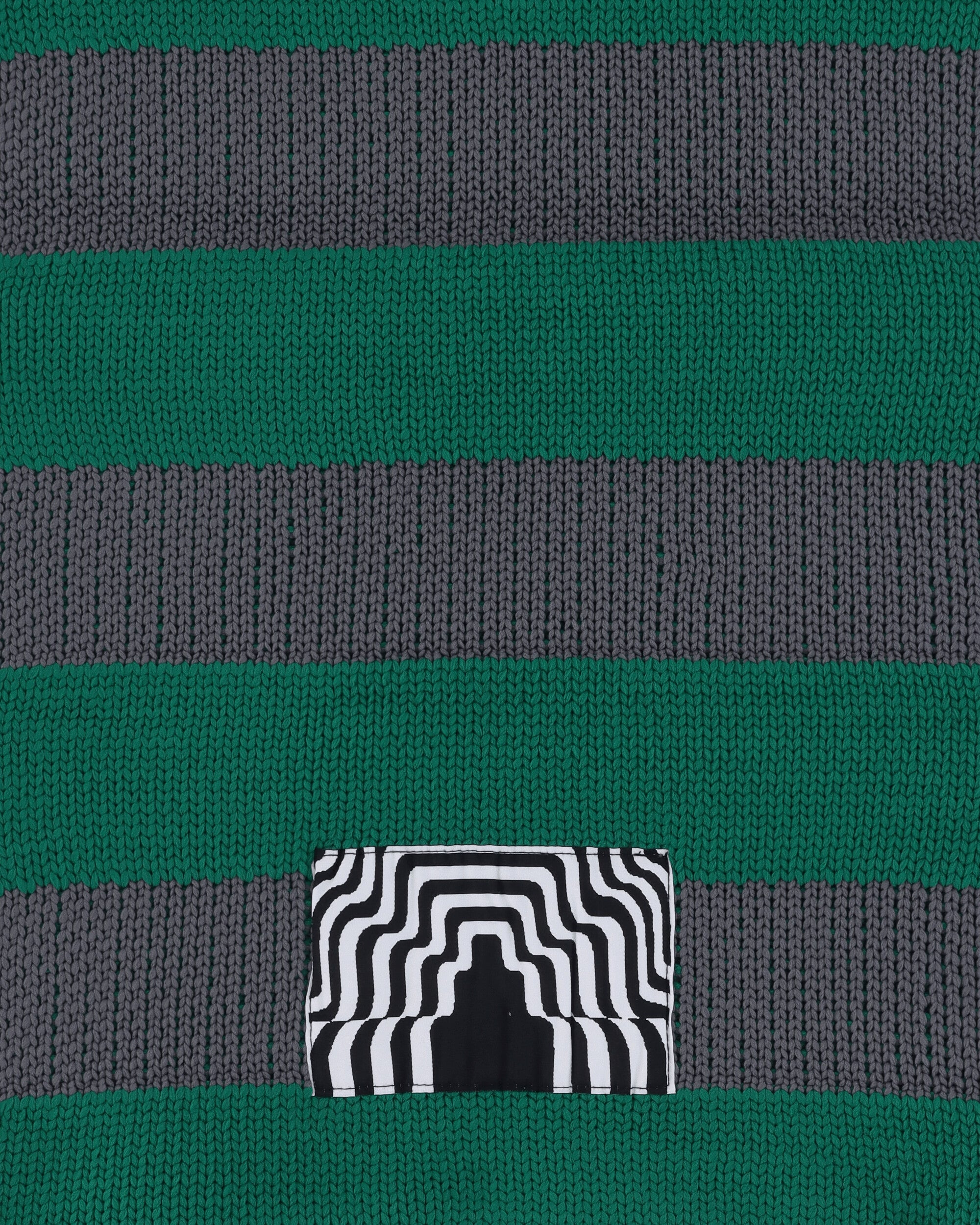 Poly Knit Stripe Scarf Green - 4
