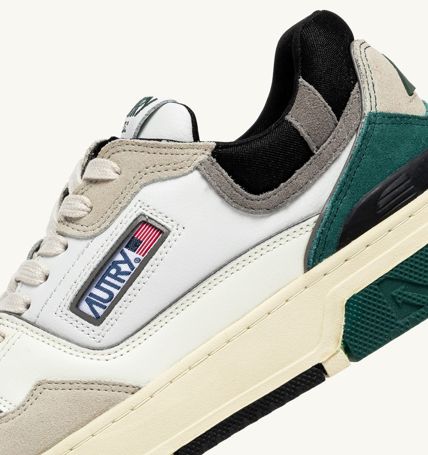 CLC LOW SNEAKERS IN WHITE AND FOREST SUEDE AND LEATHER - 7