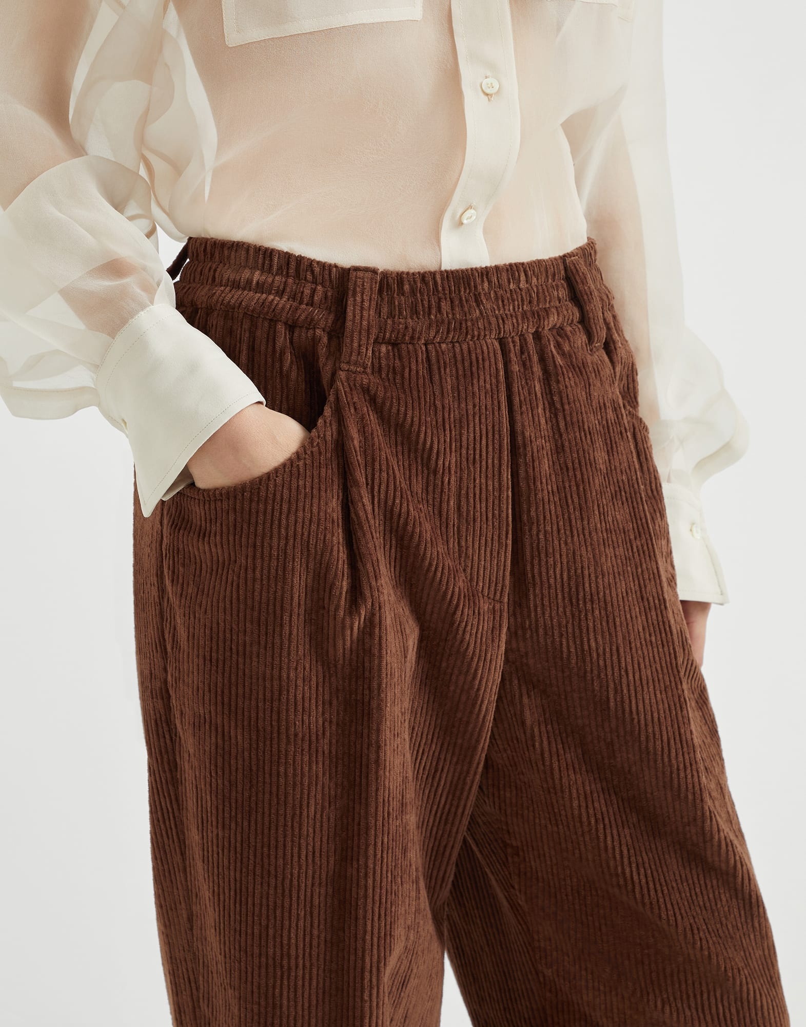 Comfort cotton corduroy baggy trousers - 3