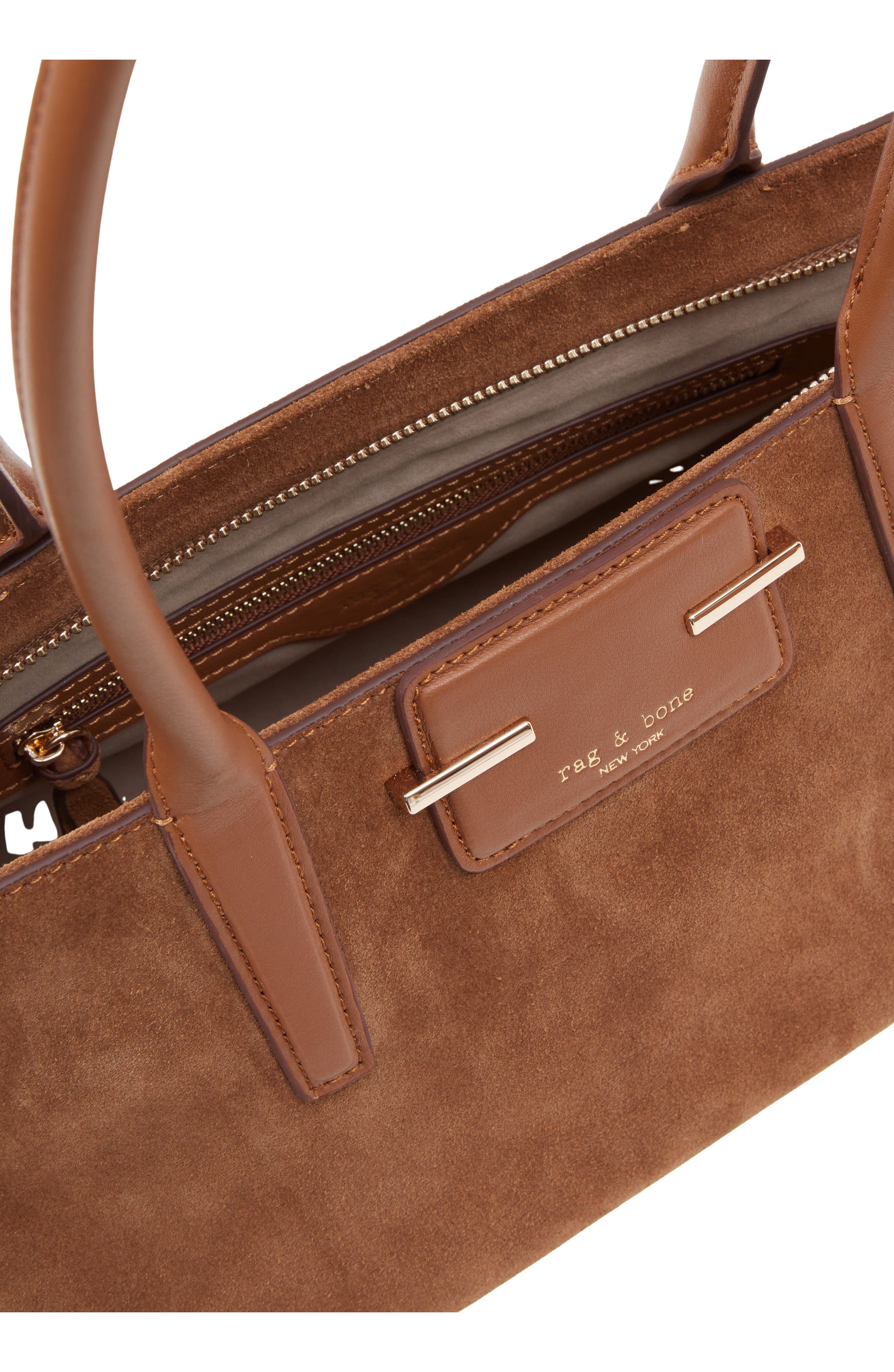rag & bone Realm Suede Satchel in Golden Brown at Nordstrom - 2