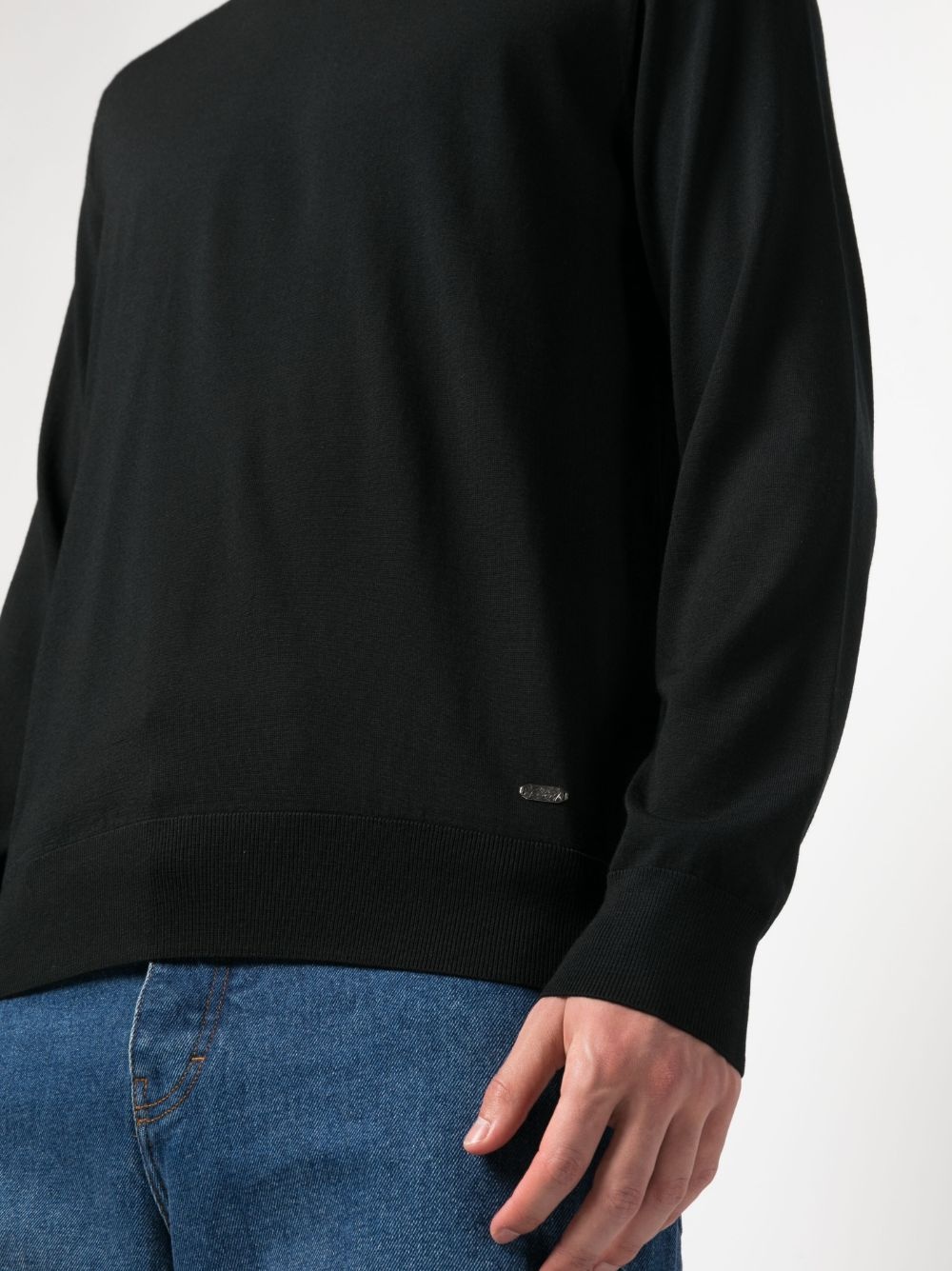crew-neck knitted wool jumper - 5