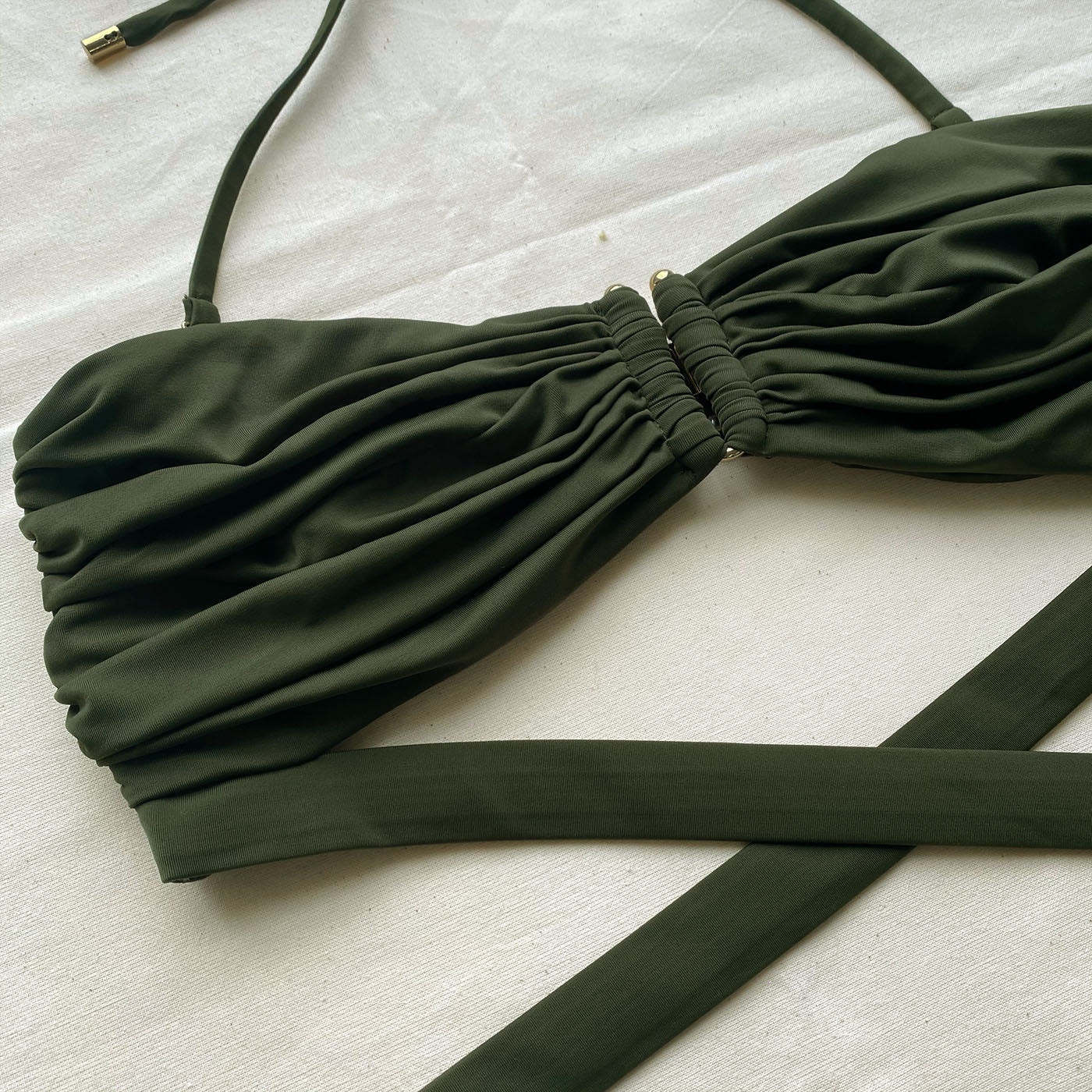 Khaki Bandeau Bikini Top - 4
