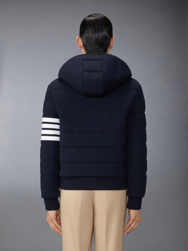 Merino Wool Jersey Stitch Padded 4-Bar Zip up Hoodie 4