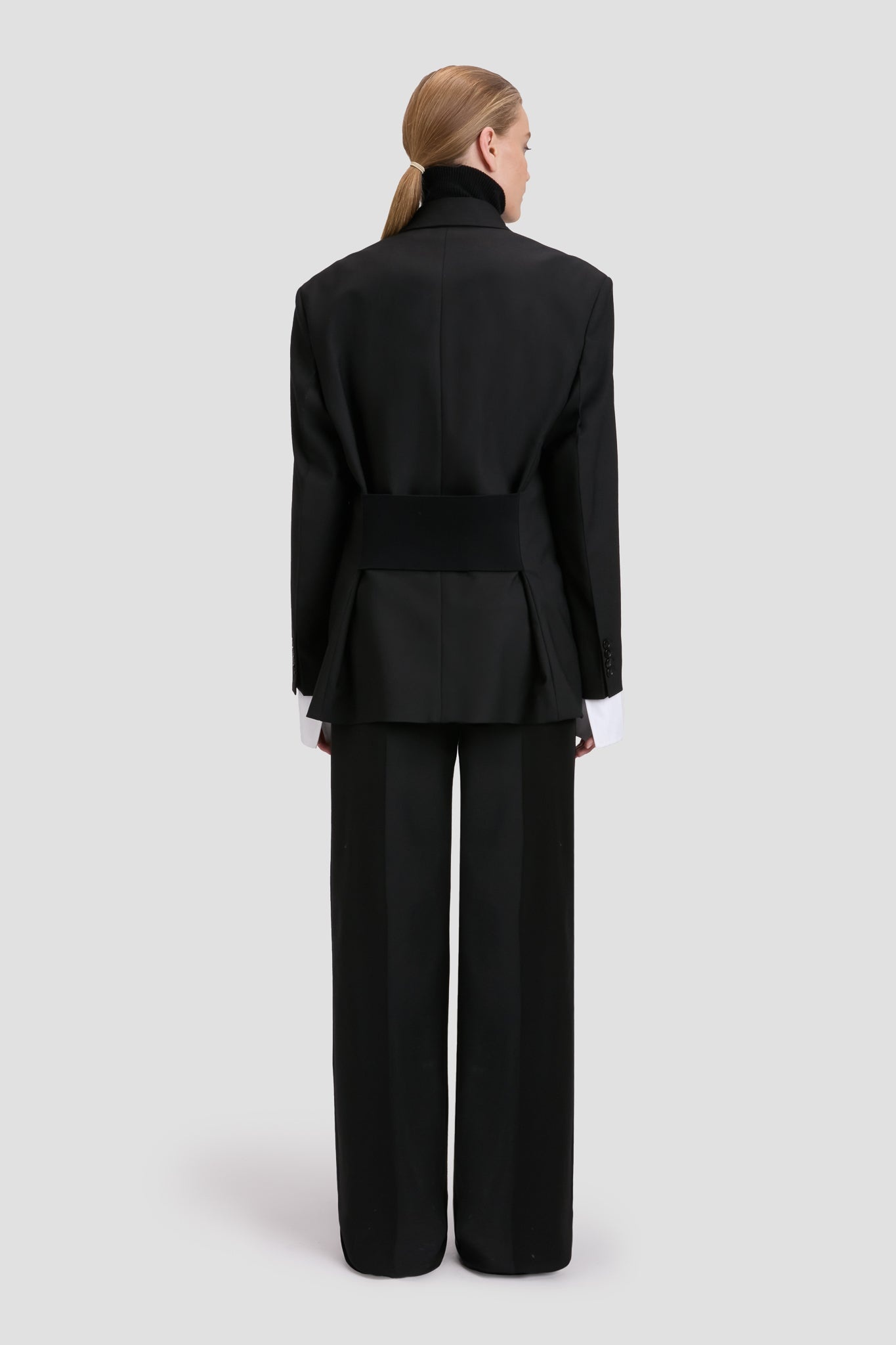 Relaxed Double Breasted Jacket In Black - 6