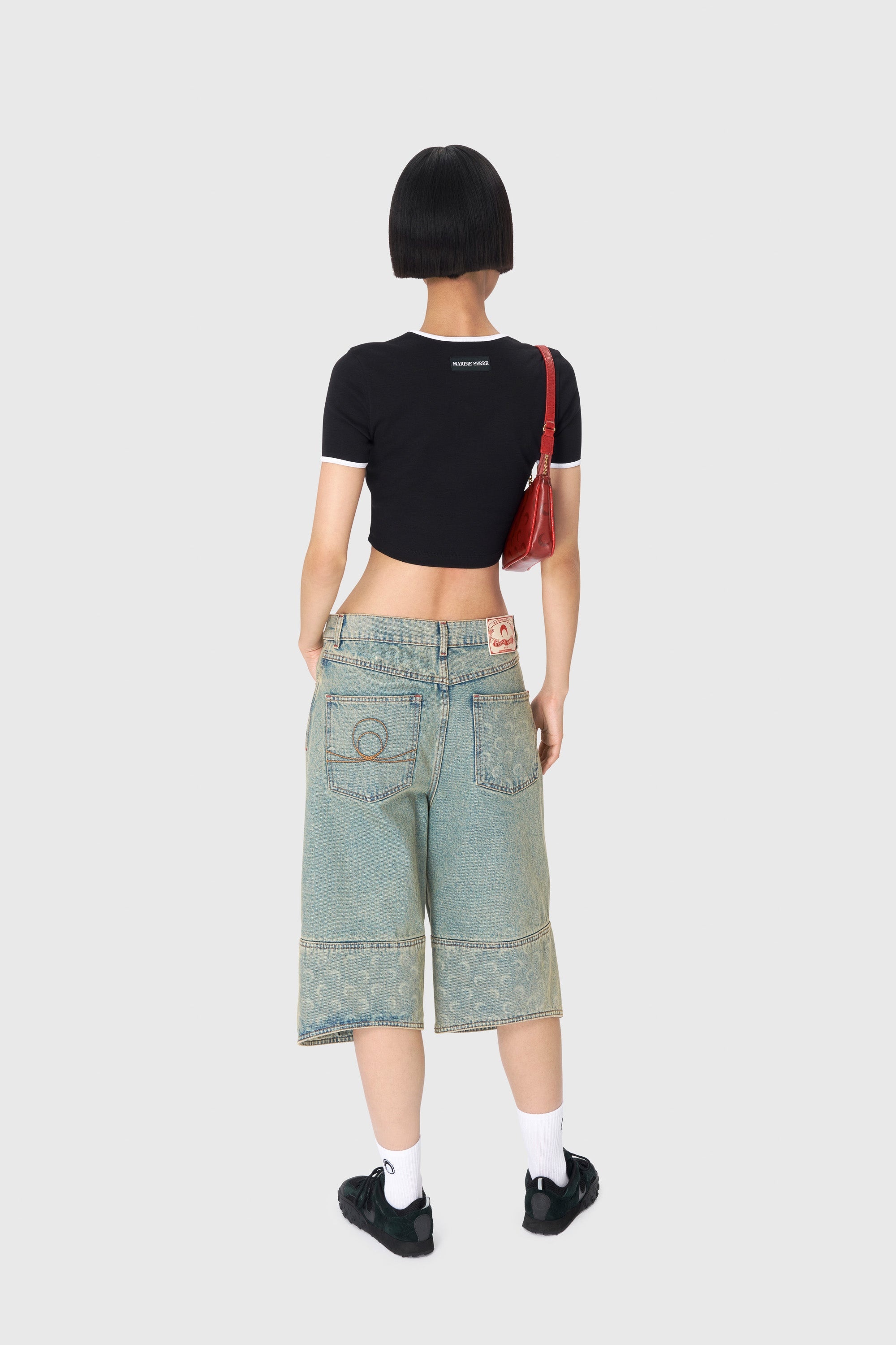 Moon Logo Ribbed Jersey Cropped Top - 6