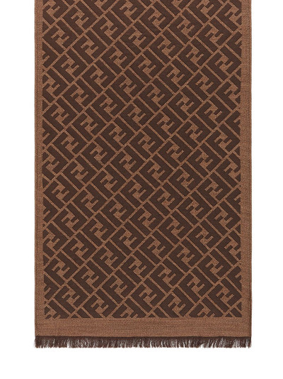 FENDI fringed logo-jacquard scarf outlook