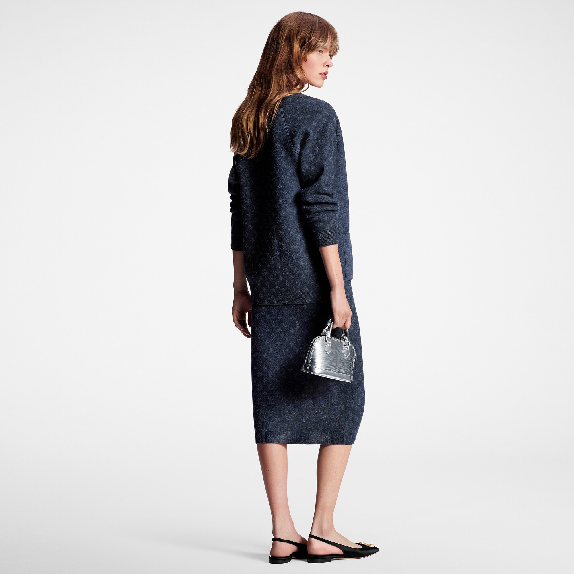 Glitter Monogram Knit Cardigan - 3