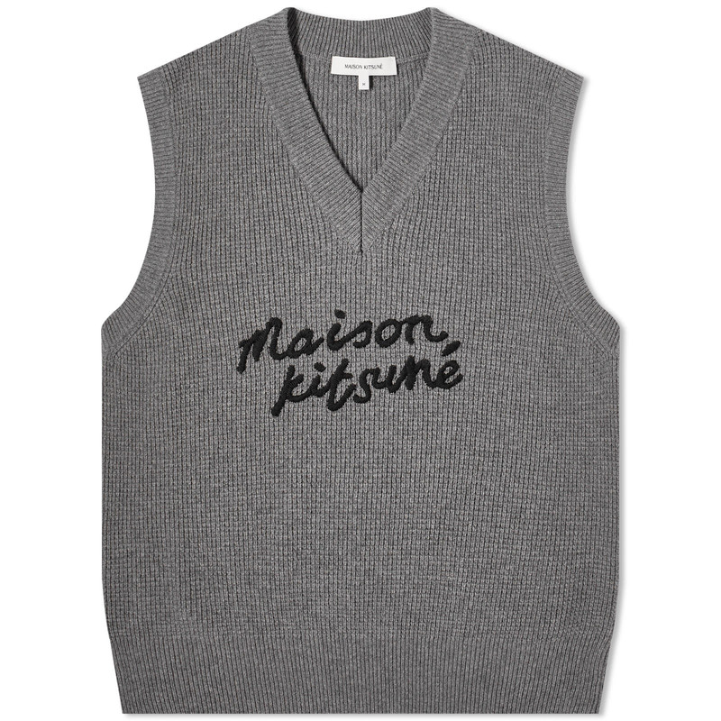 Maison Kitsune Handwriting Logo Oversize Vest 1